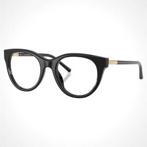 New Dolce&Gabbana Eyeglasses Black Phantos Gold Metal Logo 53-21 Glasses Frames